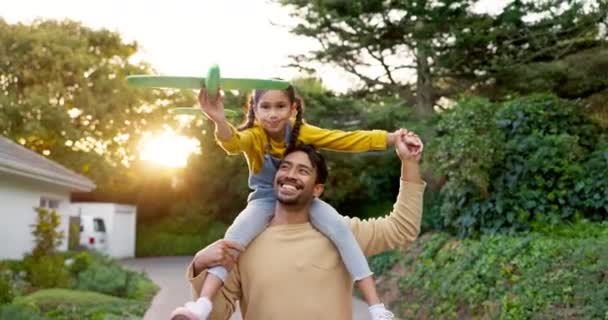 Putri Bahu Ayah Outdoor Mainan Pesawat Dan Bermain Game Dengan — Stok Video