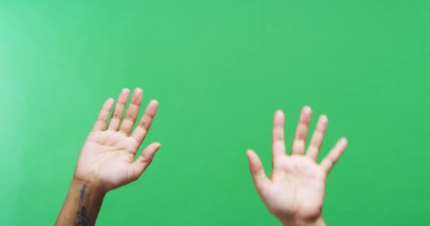 Happy Hands Green Screen Dancing Celebration Positive Attitude Opinion Hand — Vídeos de Stock