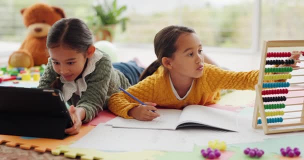 Elearning Children Homework Tablet Apartment Kindergarten Online Class Abacus Math — Video