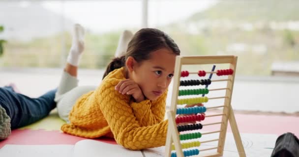 Math Education Child Counting Learning Numbers Doing Homework Development Colorful — стокове відео
