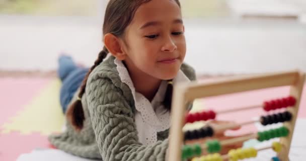 Math Assessment Kid Counting Learning Numbers Doing Homework Development Colorful — стокове відео