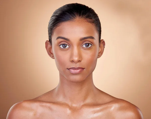 Porträtt Hudvård Och Kvinna Med Naturlig Skönhet Kosmetika Och Dermatologi — Stockfoto