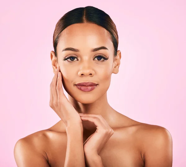 Hautpflege Make Und Porträt Einer Frau Mit Gesichtswellness Natürlicher Schönheit — Stockfoto