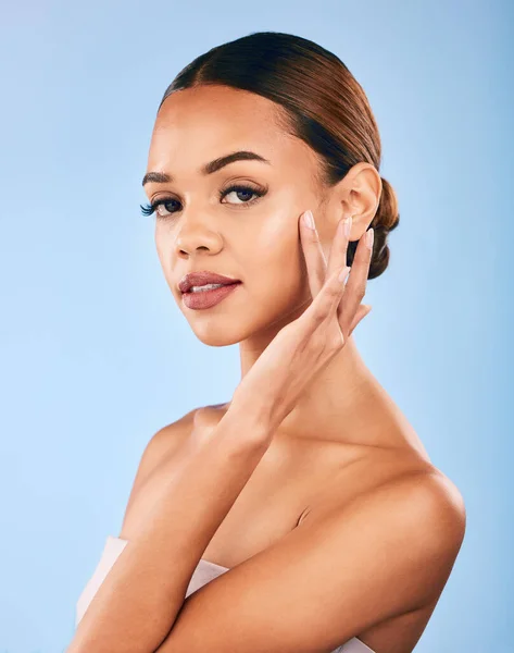 Skincare Beleza Retrato Mulher Com Maquiagem Bem Estar Brilho Sobre — Fotografia de Stock
