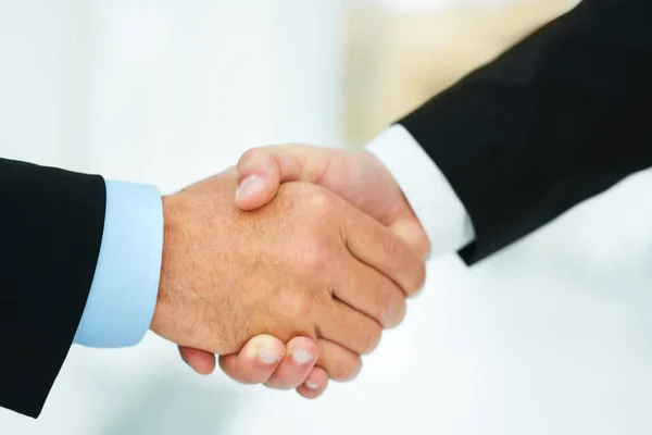 Business Cropped Shot Two Businessmen Shaking Hands — Stock Photo, Image