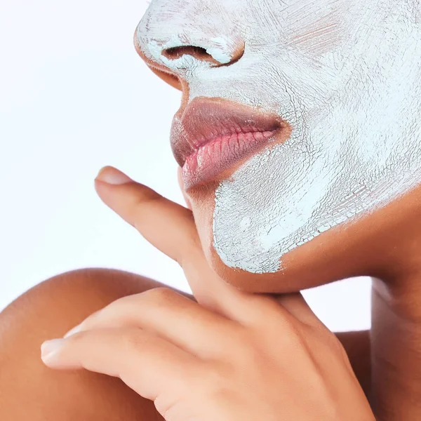Detox Cuidados Com Pele Facial Com Close Mulher Estúdio Para — Fotografia de Stock