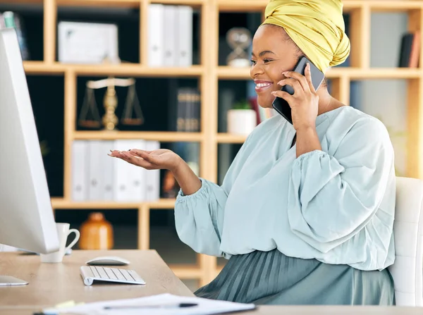 Phone Call Computer Business Woman Office Communication Networking Advice Information — Stock Photo, Image