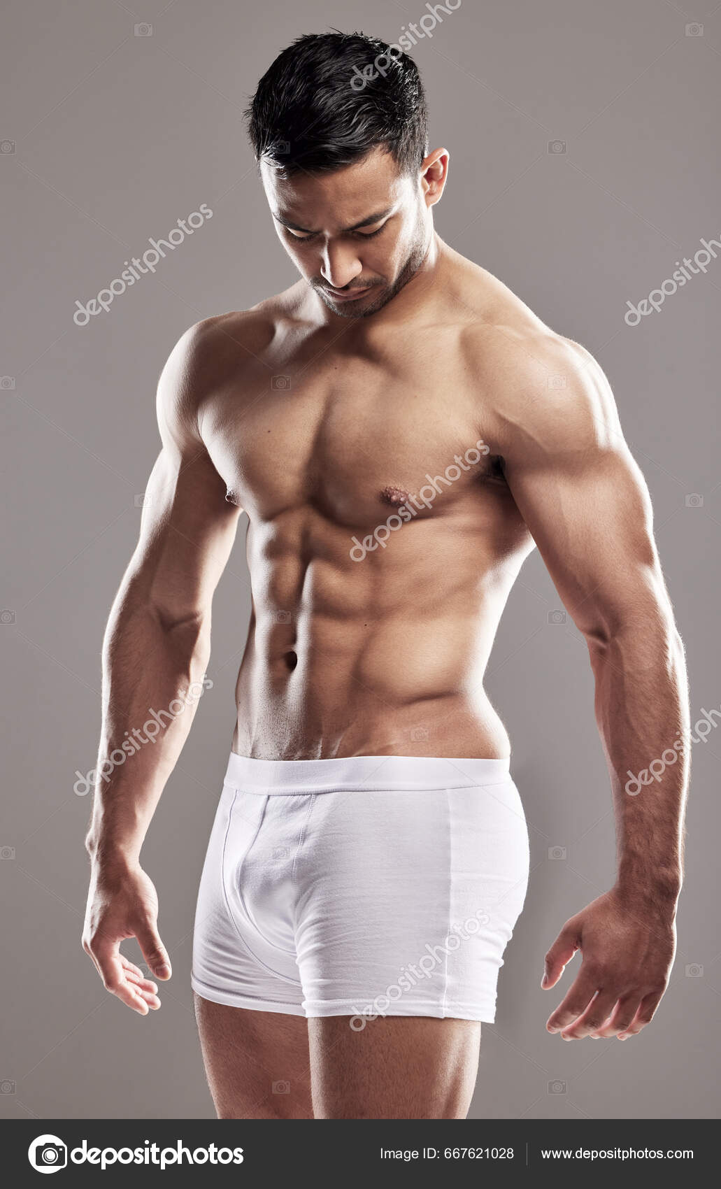 Man Underwear Model Muscle Care Strong Chest Abs Body Wellness Stock Photo  by ©PeopleImages.com 667621028