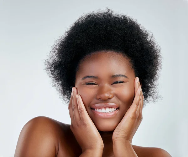 Pielęgnacja Skóry Portret Afrykańska Kobieta Studio Naturalną Wellness Lub Kosmetycznych — Zdjęcie stockowe
