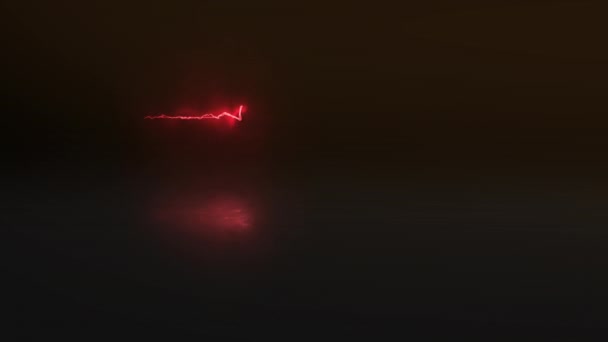 心臓の健康のためのブラックバックグラウンドのネオン ハートビート デジタルライト 抽象芸術 赤い照明およびイラスト 3DアニメーションおよびEkgテストのための心臓線のシンボル — ストック動画