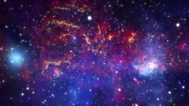 Sterren Sterrenstelsel Nachtelijke Hemel Met Zonnestelsel Explosie Voor Melkweg Astrologie — Stockvideo