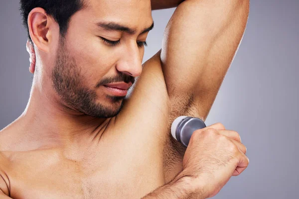 Man Deodorant Clean Armpit Hygiene Routine Control Sweat Beauty Product — Stock Photo, Image