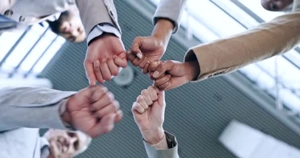 Partnerschap Teamwork Zakenmensen Vuist Hobbel Voor Motivatie Voor Missie Samenwerking — Stockvideo