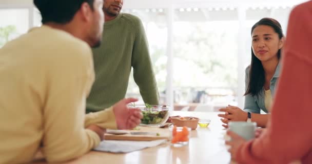 Comida Brunch Familia Una Cocina Con Conversación Vinculación Escalofríos Fin — Vídeos de Stock