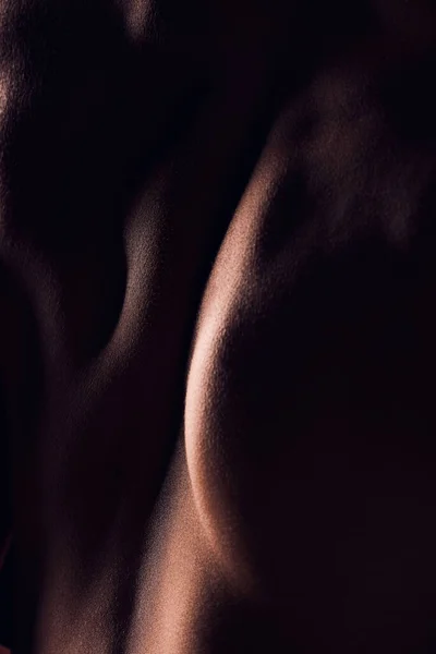 Costas Escuro Corpo Pessoa Com Artístico Para Cuidados Com Pele — Fotografia de Stock