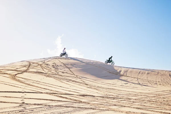 Пустыня Мотоцикл Спортивные Поездки Человека Путешествие Вождение Внедорожной Ралли Открытый — стоковое фото