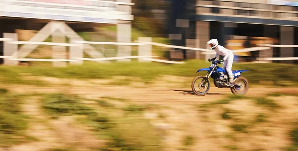 Race Motorcykel Och Extrema Sporter Man Med Hastighet För Träning — Stockfoto