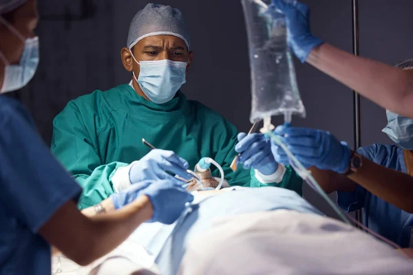 Chirurgie Teamwork Man Chirurg Operatie Ongeval Spoedeisende Hulp Het Helpen — Stockfoto