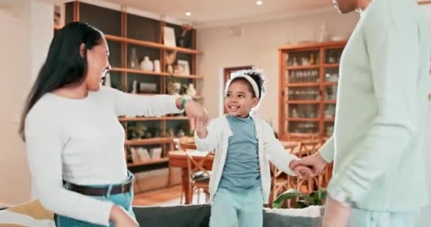 Mother Father Child Dancing Family Home Relax Bond Quality Time — kuvapankkivideo