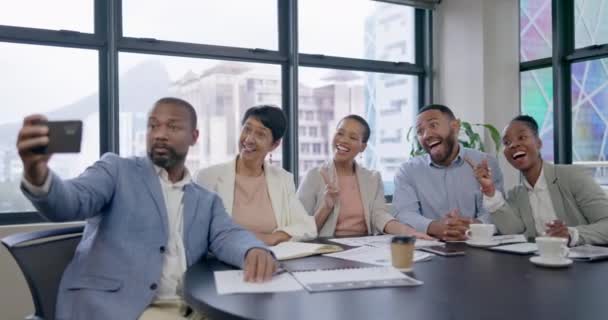 Office Kerjasama Tim Dan Orang Orang Bisnis Dengan Tanda Damai — Stok Video