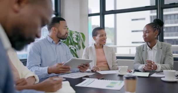 Berbicara Kerjasama Tim Atau Orang Orang Bisnis Dalam Pertemuan Perencanaan — Stok Video
