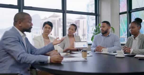 Diskuse Týmová Práce Nebo Podnikatelé Při Společném Plánování Naší Vize — Stock video