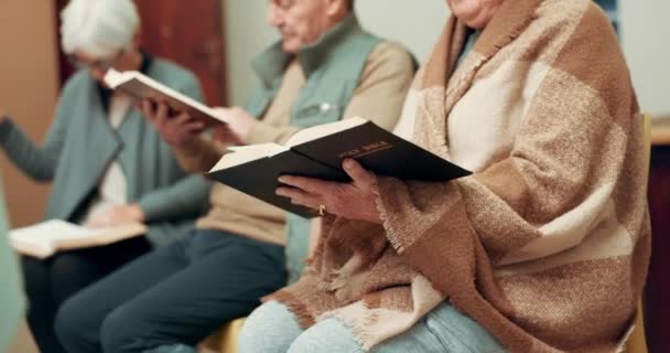Orar Adorar Las Manos Las Personas Estudio Biblia Para Apoyo — Vídeo de stock