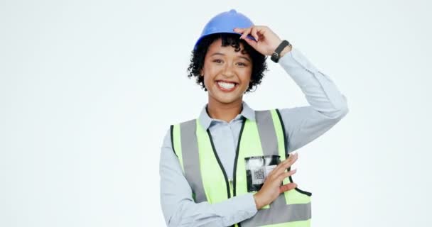 Construcción Cara Mujer Apretón Manos Acuerdo Estudio Para Oferta Ingeniería — Vídeos de Stock