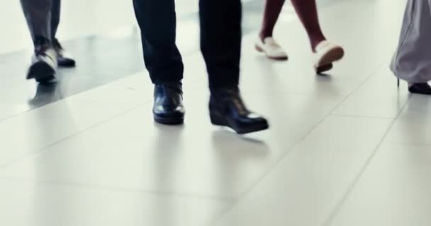 Caminhada Sapatos Andar Uma Empresa Com Pessoas Negócios Para Trabalho — Vídeo de Stock