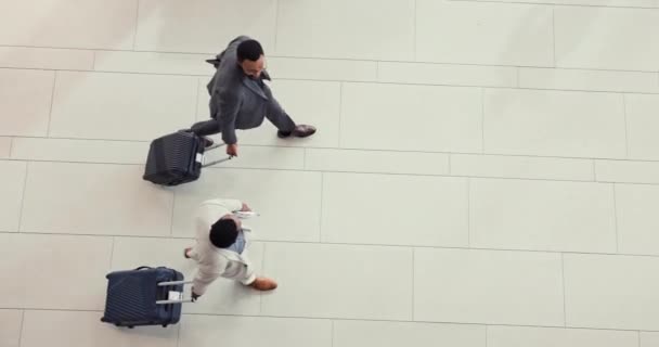 Letiště Zavazadla Top View Business People Walking Plane Boarding Travel — Stock video
