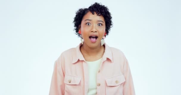 Siyahi Bir Kadının Başarısı Başarısı Zaferi Stüdyoda Kutlanacak Heyecanlanacak Yüzü — Stok video
