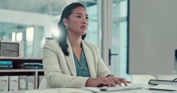 Forretning Kvinde Skrive Planlægge Computer Til Online Human Resources Jobplan – Stock-video