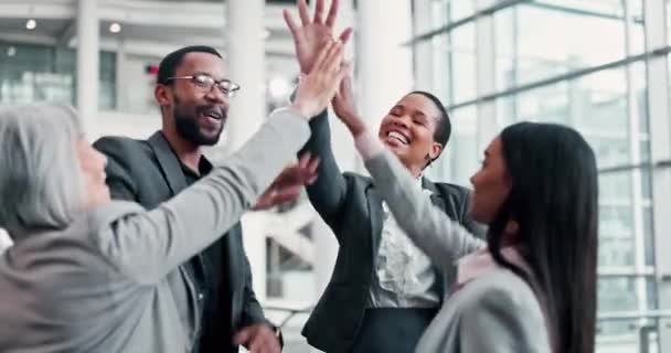Empresários Celebração Funcionários Com Alto Desempenho Cinco Parceria Com Cooperação — Vídeo de Stock