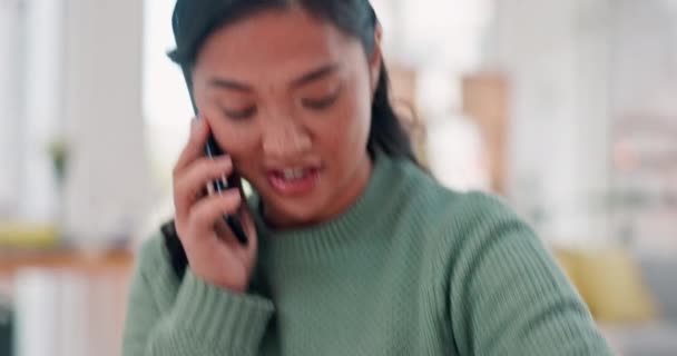 Revisa Vigila Llama Por Teléfono Mujer Para Planificar Hora Programar — Vídeo de stock