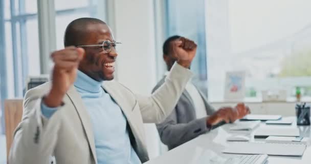 Başarı Kazanan Ofisteki Adamlarıyla Birlikte Başarı Destek Motivasyon Için Alkış — Stok video
