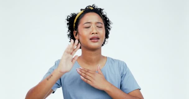 Remény Kezek Imádkozik Stúdióban Segítségért Útmutatásért Háláért Istennek Fehér Háttér — Stock videók