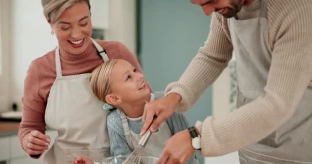 Apoyo Enseñanza Hornear Para Niños Con Los Padres Cocina Para — Vídeos de Stock