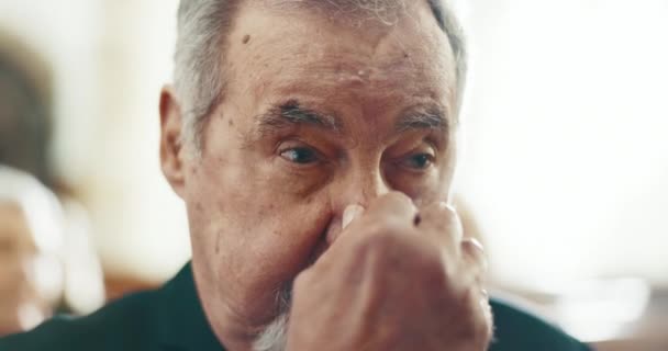 Trauerfeier Trauer Und Tod Mit Einem Alten Mann Der Der — Stockvideo
