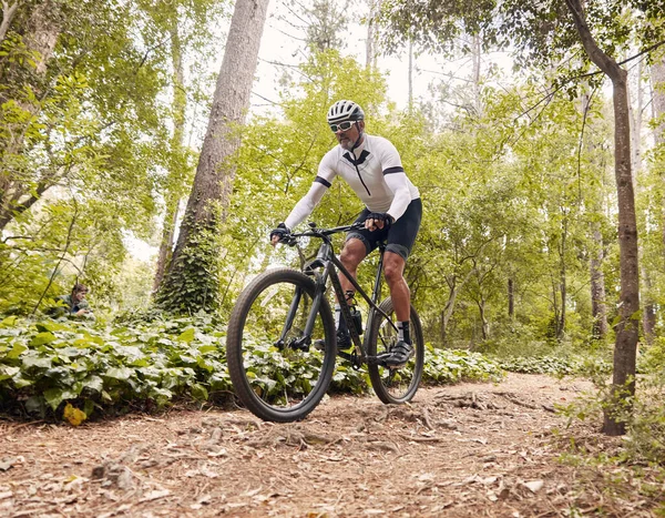 Ciclismo Natureza Bicicleta Esportiva Viagem Homem Passeio Viagem Corrida Triatlo — Fotografia de Stock