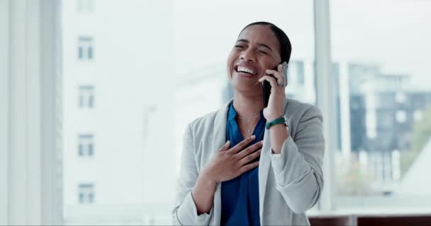 Telefoongesprek Glimlach Zakenvrouw Functie Voor Communicatie Netwerken Onderhandelen Consulting Professioneel — Stockvideo