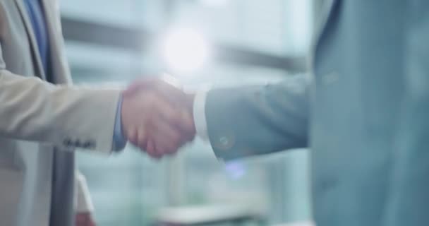 Kézfogás Köszönöm Üzletemberek Találkoznak Egy Üzlet Megállapodás Együttműködés Köszöntése Egy — Stock videók