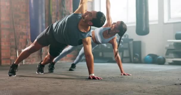 Santé Fitness Exercice Physique Avec Couple Salle Gym Pour Entraînement — Video