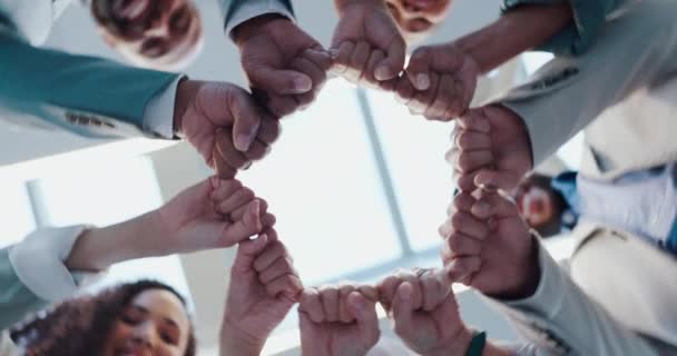 Kruh Ruce Pěst Hrbol Podnikatelé Dohromady Pro Projektové Spolupráce Poslání — Stock video