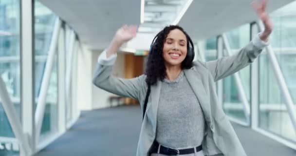 Selamlama Dans Kadını Başarıyı Hedefleri Terfisini Kutlamak Için Yürüyor Merhaba — Stok video