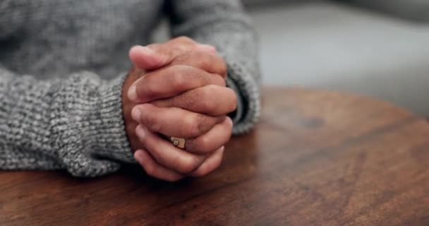 Handen Gebed Close Voor Religie Thuis Dankbaarheid Met Vrede Mindfulness — Stockvideo