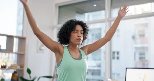 Meditação Ioga Zen Com Rosto Mulher Para Paz Fitness Saúde — Vídeo de Stock
