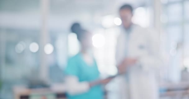 Bokeh Kesehatan Perawat Dan Dokter Rumah Sakit Untuk Nasihat Keperawatan — Stok Video