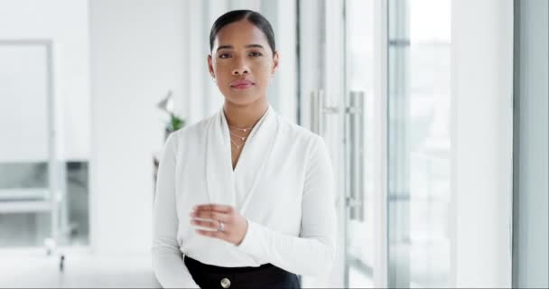 Smil Arme Krydset Professionel Med Business Kvinde Embedet Stolthed Empowerment – Stock-video