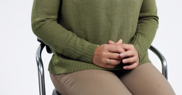 Mãos Pessoa Com Ansiedade Saúde Mental Com Estresse Nervoso Assustado — Vídeo de Stock