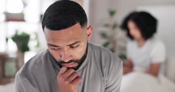 Válás Veszekedés Egy Ágyban Szorongás Stressz Konfliktus Otthonukban Együtt Házasság — Stock videók
